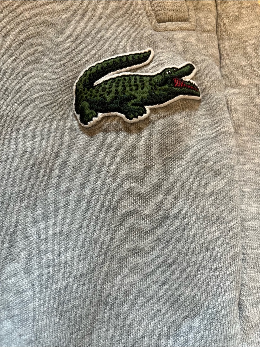 Lacoste Unisex Gray Logo Fleece Jogger Pants - Picture 3 of 5